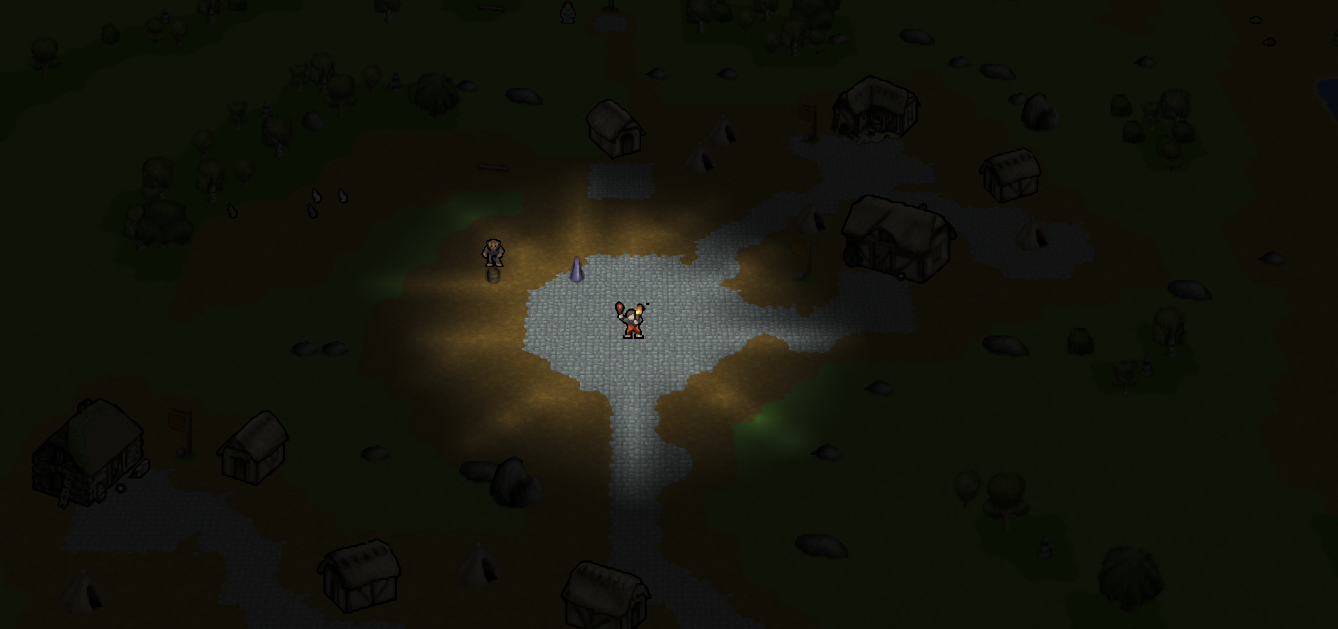 Akarra Online gameplay at night